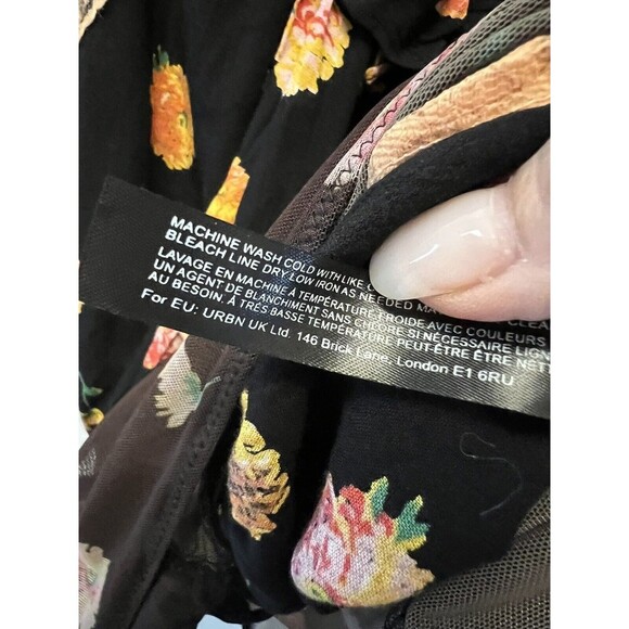 FREE PEOPLE Poppy Printed Black Combo Bodysuit TOP SIZE M MEDIUM NEW - Picture 6 of 8